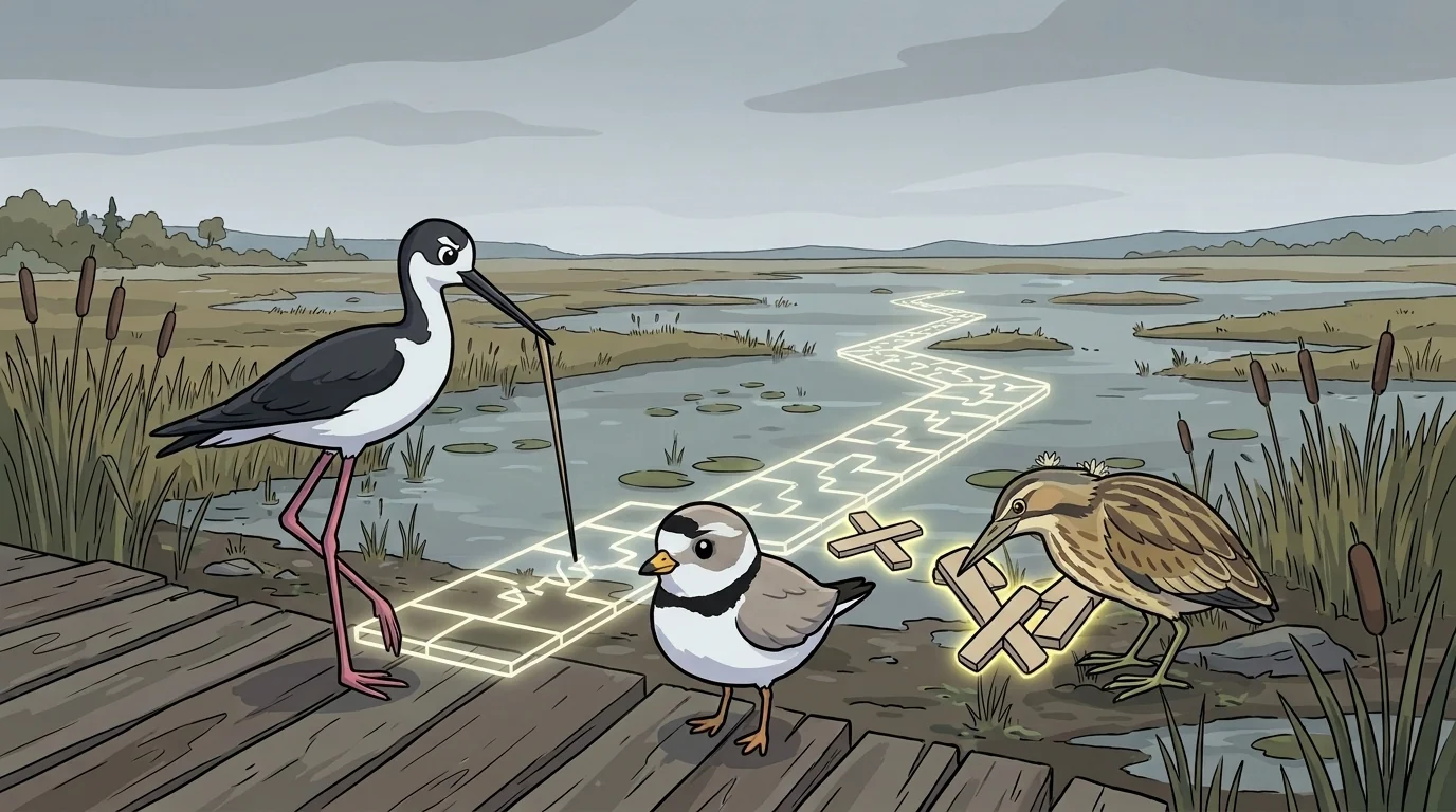 Stilt, Bittern, and Plover beat 2 of 5