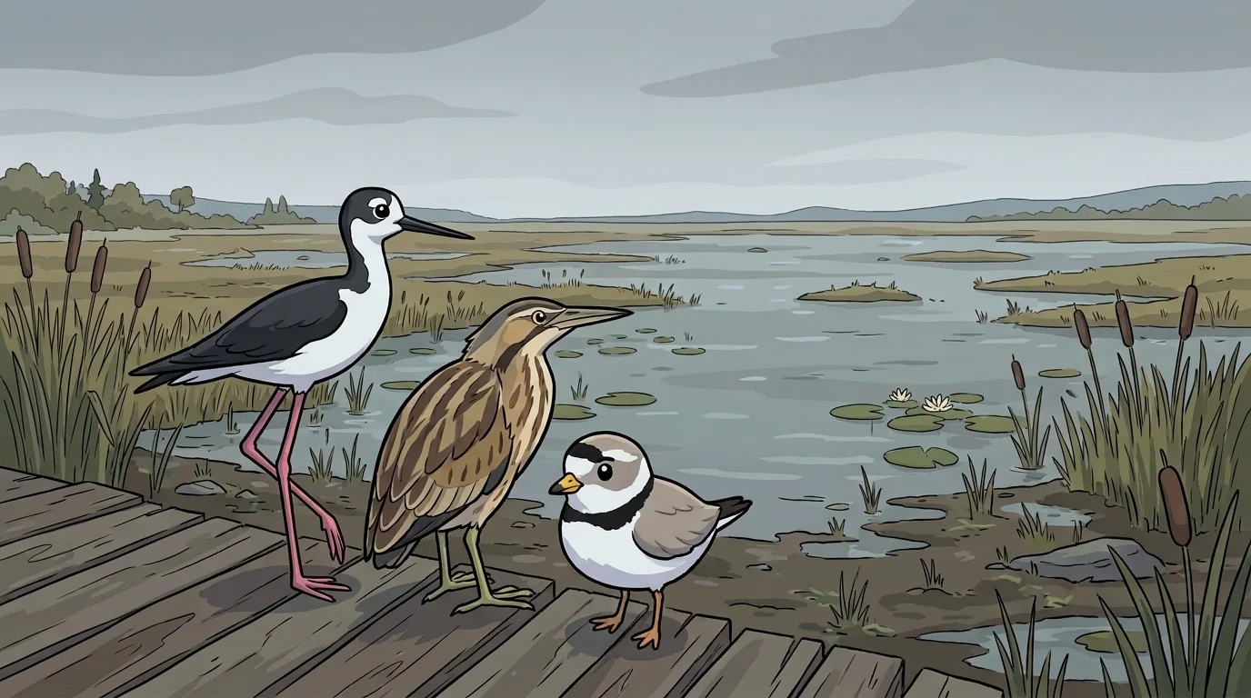 Stilt, Bittern, and Plover beat 5 of 5